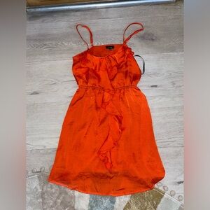 Orange spaghetti strap dress